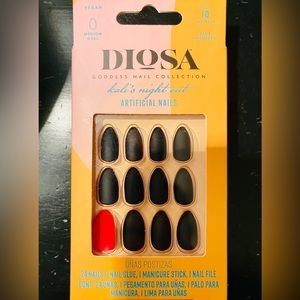 POV Matte Black with RED bottoms Press on Nails